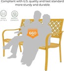 Grand patio 50" Outdoor Bench Garden Bench with Armrests Bench for Outdoors Lawn Yard Porch Sunflower Yellow by GreenHaven Gardens