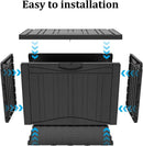 50 Gallon Heavy Duty Outdoor Deck Box with Lockable Lid, All Weather Waterproof Storage for Patio Cushions, Pool Toys, Garden Tools - Rust-Proof Resin Design (Black) by GreenHaven Gardens