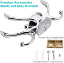 Swivel Coat Hook 2 Pack Heavy Duty Space Saving Towel Rope Hook Wall Mount Triple Swing Arms for RV Bathroom Kitchen Garage,Polished Chrome by CozyNest Decor