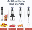 Ganiza Immersion Blender 5 in 1 Hand Blender Max 1000W Heavy Duty Motor, 16 Speed Mode Handheld Blender Stainless Steel Blade With 800ml Mixing Beaker, 600ml Chopper, Whisk and Milk Frother by TinyTreasures Baby Boutique