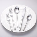 Matte Silverware Set Silver Flatware Set with Hexagon Handle 20 Pieces 18/0 Stainless Steel Cutlery Set Wedding Housewarming Gift Service for 4 (Matt silver) by CozyNest Decor
