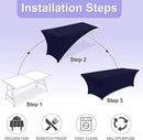 ABCCANOPY 6 FT Navy Blue Spandex Table Cover Stretch Fitted Wrinkle Resistant Tablecloth Reuse for Rectangular Folding Table Patry Event Wedding Banquet Protector by CozyNest Decor