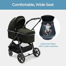 Mompush Wiz 2 in 1 Baby Stroller with Bassinet Mode, Convertible Infant Stroller for Newborn and Toddler with Reversible Seat and Large UPF 50+ Canopy by TinyTreasures Baby Boutique