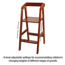 PandaEar Wooden High Chair for Toddlers, Adjustable Child Highchair Feeding Chair with Removable Cushion & Steps for Kids Dining, Eating, Studyin (Walnut) by TinyTreasures Baby Boutique