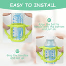 Silicone Baby Bottle Handles, 2PCS Bottle Handles for Dr Brown Narrow Bottles, Easy Grip Handles to Hold Baby Bottle, Easy Carry Handle Lightweight Bottle Handle(Green/Blue) by TinyTreasures Baby Boutique