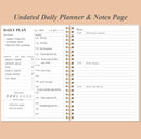 Daily Planner Undated - A5 To Do List Notebook Hourly Schedules, Spiral Appointment Planner for Women and Men, PVC Hardcover, Inner Pocket, Elastic Closure, 5.8" x 8.3", Rose Leaf by TinyTreasures Baby Boutique