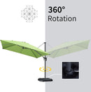 PURPLE LEAF 10' X 13' Patio Umbrella Outdoor Cantilever Rectangle Umbrella Aluminum Offset Umbrella with 360-degree Rotation for Garden Deck Pool Patio Apple Green by GreenHaven Gardens