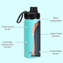 DRINCO Stainless Steel Water Bottle Spout Lid Vacuum Insulated Double Wall Water Bottle Wide Mouth (40oz 32oz 22oz 18oz 14oz) Leak Proof Keeps Cold or Hot (18 oz, 18oz Teal) by CozyNest Decor