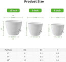 FaithLand 3-Pack Planter Pots, 10 9 8 Inch Self Watering Flower Pots for Indoor Outdoor Garden Plants, White by CozyNest Decor