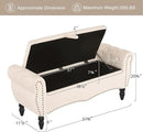 Furniliving Storage Ottoman Bench for Bedroom, Upholstered End of Bed Bench with Solid Wood Legs Modern Shoe Storage Bench Indoor Bench for Living Room Entryway Bench Furniture,Beige, Linen by CozyNest Decor