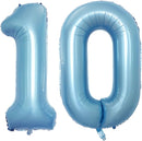 GOER Number 10 Balloons for 10th Birthday Party Decorations,42 Inch Jumbo Foil Helium Balloons for 10th Anniversary (Light Blue) by TinyTreasures Baby Boutique