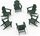 KINGYES HDPE Adirondack Chair Set of 6, Classic All-Weather Adirondack Chair, Green by GreenHaven Gardens