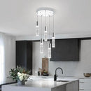 OKELI Smart Dimmable LED 5-Light Pendant Light for Kitchen Island, 18W 1350LM Modern Bubble Crystal Island Light Fixture with TUYA App & Voice Control, Adjustable 3000K-6000K, Electro-Chrome by CozyNest Decor