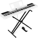 MUSTAR Digital Piano 88 Key Weighted with Stand, 88 Key Semi Weighted Keyboard Piano MEP-1400, Electric Piano Keyboard 88 Keys for Beginners, 2x25W Stereo Speakers, Case, Sustain Pedal, ABS, White by TinyTreasures Baby Boutique