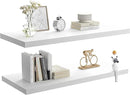Wall Shelf Set of 2, White Floating Shelves 36 in W x 10 in D x 1 in H, Wooden Floating Wall Shelf with Invisible Brackets for Living Room/Bedroom/Bathroom/Kitchen Storage and Decor by CozyNest Decor
