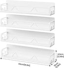 16.9 Inch Wide Large Capacity Magnetic Spice Rack for Refrigerator, 4 Pack Metal Fridge Shelf, White by CozyNest Decor