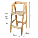 PandaEar Wooden High Chair for Toddlers, Adjustable Child Highchair Feeding Chair with Removable Cushion & Steps for Kids Dining, Eating, Studyin (Natural) by TinyTreasures Baby Boutique