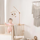 Baby Crib Mobile Arm - Wooden Mobile Arm with Height Adjustable＆360° Rotatable Upgraded Arched Base Nursery Mobile Holder for Crib Mobile Hanger Baby Crib Attachment Nursery Decor by TinyTreasures Baby Boutique