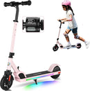 Caroma Electric Scooter for Kids Ages 6-12,150W/180WMotor,10 MPH Max Speed & 7 Miles,Colorful Lights,Adjustable Height & Speed,LED Display,Foldable Kids Electric Scooter 132 Lbs Max Load,Idea Gift by TinyTreasures Baby Boutique
