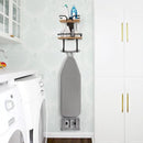 VINAEMO Ironing Board Hanger Wall Mount, 2-Layer Iron and Ironing Board Holder, Laundry Room Shelves Solid Wood with Removable Hooks Home Organization and Storage