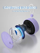 INSMY C12 IPX7 Waterproof Shower Bluetooth Speaker, Portable Small Speaker, Speakers Bluetooth Wireless Loud Clear Sound Support TF Card Suction Cup for Kayak Canoe Beach Gift (Purple) by TinyTreasures Baby Boutique