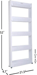 Laundry Room Organizer, Mobile Shelving Unit Organizer with 5 Large Storage Baskets, Gap Storage Slim Slide Out Pantry Storage Rack for Narrow Spaces by CozyNest Decor