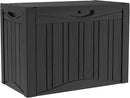 45 Gallon Lockable Resin Deck Box, Waterproof & UV-Resistant Outdoor Storage Box for Outdoor Cushion Storage, Garden Tools & Pool Accessories Storage, Black by CozyNest Decor