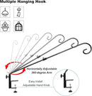 FEED GARDEN 31 Inch Heavy Duty Deck Hook for Railing 2 Pack, Non-Slip Clamp, 360 Degree Swivel, for Hanging Bird Feeders, Plants, Lanterns, Suet Baskets, Wind Chimes, Black by GreenHaven Gardens