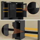 Itaar Over The Toilet Storage Cabinet, Over Toilet Bathroom Organizer with Glass Doors & Toilet Paper Holder Stand, Home Space-Saving Toilet Rack, for Bathroom, Restroom, Laundry(Black) by CozyNest Decor