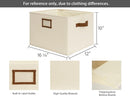 StorageWorks Storage Baskets for Shelves, Foldable Fabric Closet Storage Bins with PU Handles, Fabric Storage Bins Clothes Organizer, Ivory White, 3-Pack, Extra Large by TinyTreasures Baby Boutique