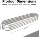 8x2x1ft Oval Galvanized Raised Garden Bed Outdoor 9-in-1 Large Metal Modular Planter Box Raised Beds for Gardening,Vegetables,Fruits,Flowers & Herbs (Silver) by GreenHaven Gardens