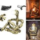 Steampunk Table Robot Lamps with 2 Bulbs,Retro Industrial Robot Desk Lamps Water Pipe Light for Office,Bedroom,Living Room in Bronze by GreenHaven Gardens