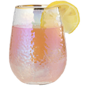 Festive Lustered Iridescent Stemless Wine - Set of 4