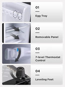 3.5 Cu.Ft Compact Refrigerator with Freezer, Mini Fridge with 2 Doors for Office, Kitchen, Dorm and Bedroom, Small Fridge with 7 Level Temp Adjustable Thermostat, Black by CozyNest Decor