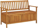 vidaXL 47.2" Patio Storage Bench, Solid Acacia Wood, Outdoor Garden Furniture with Ample Storage Space and Comfortable Seating by CozyNest Decor