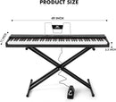 MUSTAR Digital Piano 88 Key Weighted with Stand, 88 Key Semi Weighted Keyboard Piano MEP-900, Portable Electric Piano Keyboard 88 Keys with Bluetooth Connection, Case, Sustain Pedal, MDF, Black by TinyTreasures Baby Boutique