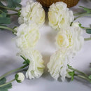 Artificial Ranunculus Long Stem Buttercup Silk Flowers 6pcs for Home Decor and Wedding Decorations(White 1) by CozyNest Decor