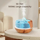500ml Essential Oil Diffuser with 10 Scented Essential Oils,Wood Grain Ultrasonic Oil Diffuser,Aromatherapy Diffuser with Remote Control,Timer,7 Colors Light,2 Mist Modes for Large Room Office,Yellow by CozyNest Decor