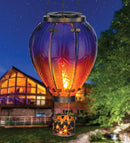 Regal Art & Gift Hot Air Balloon Solar Lantern – Hanging Solar-Powered LED Lights, Waterproof Portable Decorative Outdoor Lamp Made of Metal & Glass for Garden, Patios & Pathway – Purple (Large) by GreenHaven Gardens
