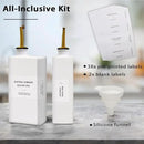 Olive Oil Dispenser Bottle for Kitchen, 16.9oz Soy Sauce Dispenser, UV Protected Oil&Vinegar Cruet Set, Soy Sauce Dispenser (White, Set of 2) by CozyNest Decor