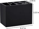Resin Black Toothbrush Holder JINCROP, 5 Slots Toothbrush Holder Matte Black Bathroom Storage Stand Dispenser Organizer Set for Toothbrushes, Make-up Brushes and More, (Matte Black) by CozyNest Decor