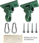 Heavy Duty Green Swing Hangers Screws Bolts Included Over 5000 lb Capacity Playground Porch Yoga Seat Trapeze Wooden Sets Indoor Outdoor 2 Pack by TinyTreasures Baby Boutique
