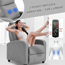 BestMassage | Recliner Chair | with 2 Point Massage Function | Textile Grey | with Lumbar Support, Adjustable Push Back, Footrest & Padded Seat | Easy Assembly | for Living Room, Home Theatre by CozyNest Decor