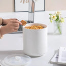 Food Storage Containers with Airtight Lids: Ceramic Canister Sets for Kitchen Countertop - Porcelain Jar for Coffee Tea Flour Sugar Rice Cookies Candy - White (75 oz) by CozyNest Decor