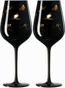 Crystal Stemmed Skiing, Apres Ski Skiier Wine Glasses - Set of 2