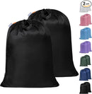 Polecasa Heavy Duty Large Laundry Bag with 130gsm Tear Resistant Fabric and Handles, Easy to Carry Durable Dirty Clothes Drawstring Bag, Perfect for College Dorm, Travel, 2 Pack 28”x36”, Black by TinyTreasures Baby Boutique