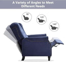 CANMOV Push Back Recliner Chair,Accent Chair, Mid Century Wingback Recliner, Fabric Push Back Recliner Chair Single Armchair Sofa with Rivet Decoration, Button-Tufted Back for Living Room,Dark Blue by CozyNest Decor