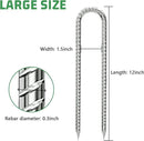 Rebar-Stakes-12-Inch, Ground Stakes Heavy Duty U-Hook Galvanized Anti-Rust Tent Stakes Heavy Duty Ground Anchors for Garden Dog Fence Chicken Coop Christmas Decorations Deer Fence 16pcs by CozyNest Decor