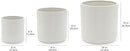 Amazon Basics Assorted Sizes Fluted Ceramic Round Indoor Outdoor Planters with Drainage, Set of 3, Modern Design, 6-Inch, 8-Inch, 10-Inch, White by GreenHaven Gardens
