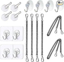 Stained Glass Window Hanging Chain Kit, Picture Hanging Chain with Suction Cup Hooks Sunshine Catcher Metal Nickel Plating Stained Glass Window Panels 10 Inch and 20 Inch (Black) by GreenHaven Gardens